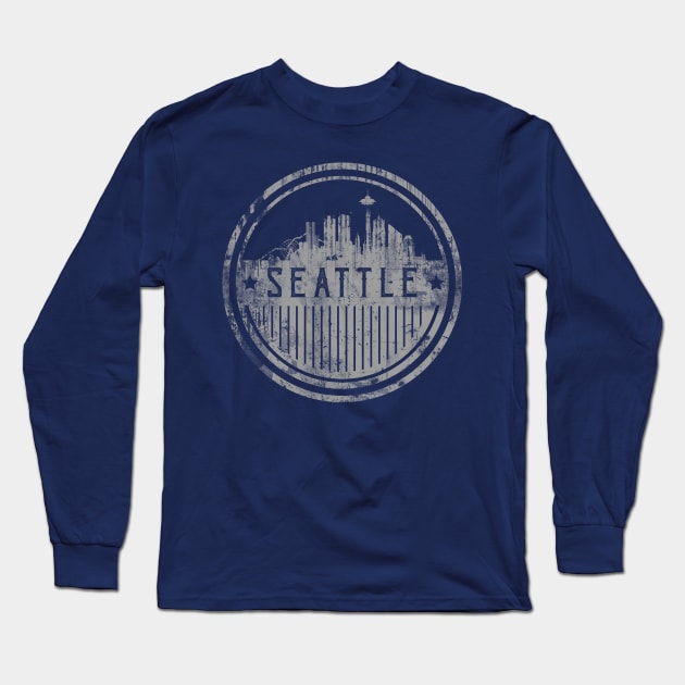 Seattle Grunge Cityscape Long Sleeve T-Shirt by DimDom